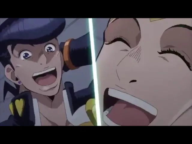 rohan and josuke laughing but it s spongebob and patrick